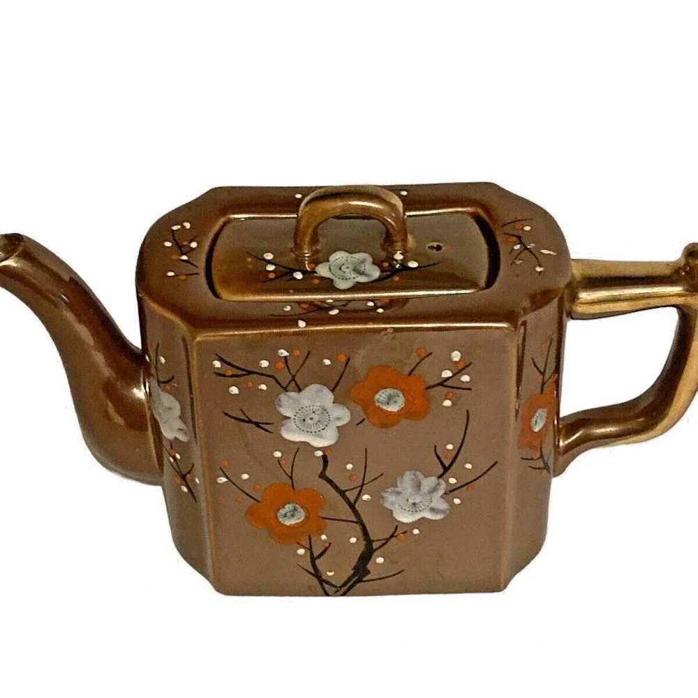 Japanese Tea Set TT Vintage‎ Hand Painted Tea Set with Tray Floral Pattern
